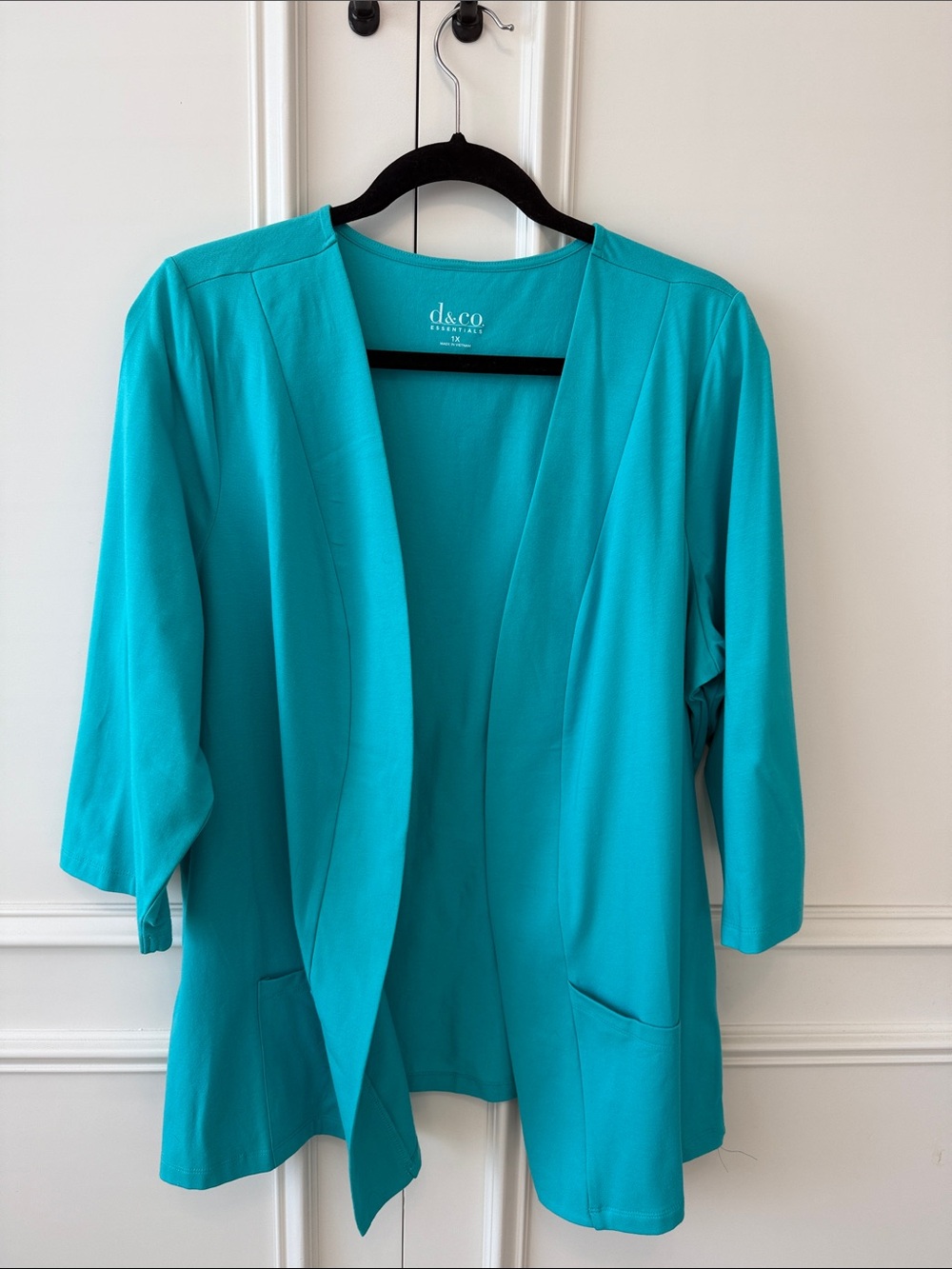 D & co. Open-Front Teal Women's Blazer - Lightweight Jacket